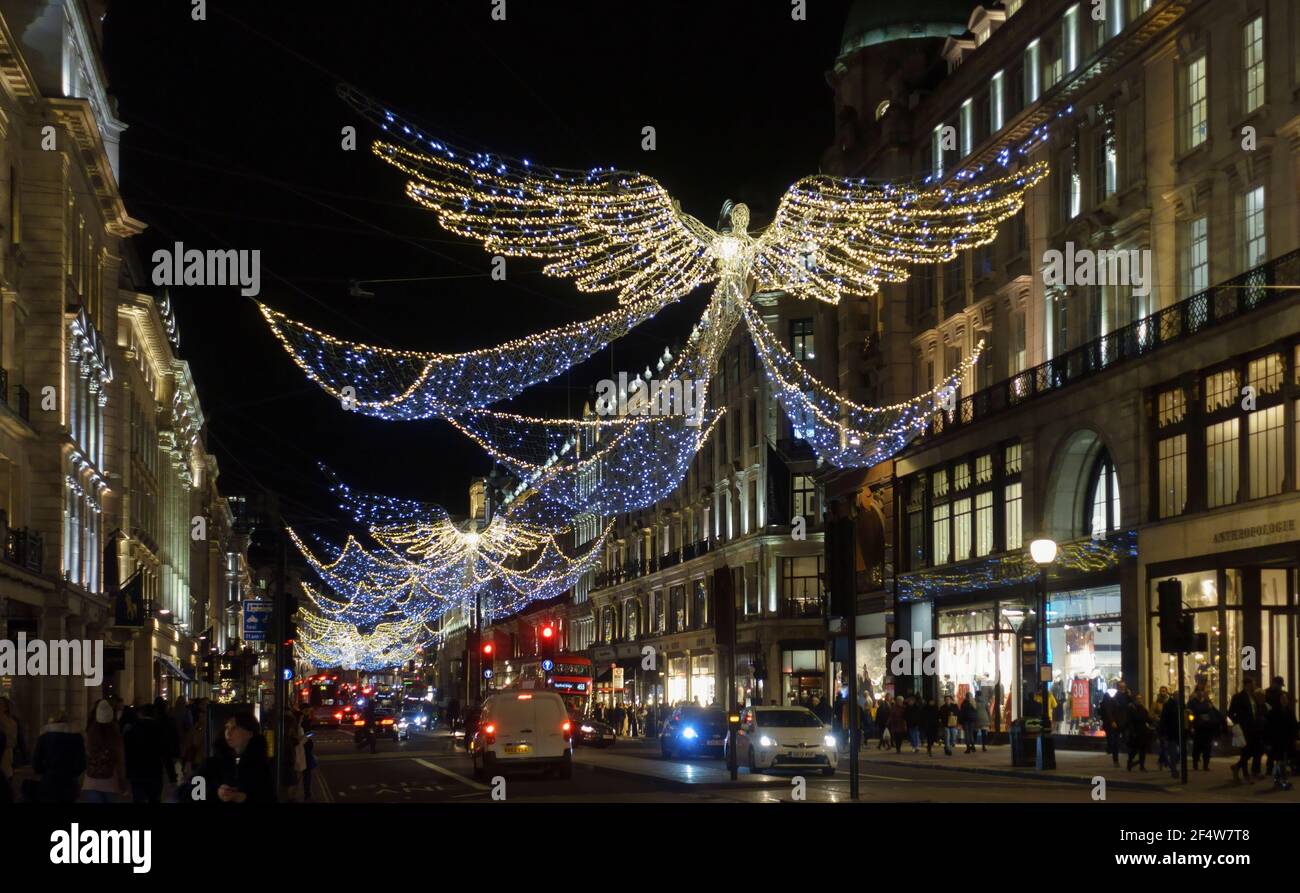 Christmas lights on Regent Street London England UK Stock Photo Alamy