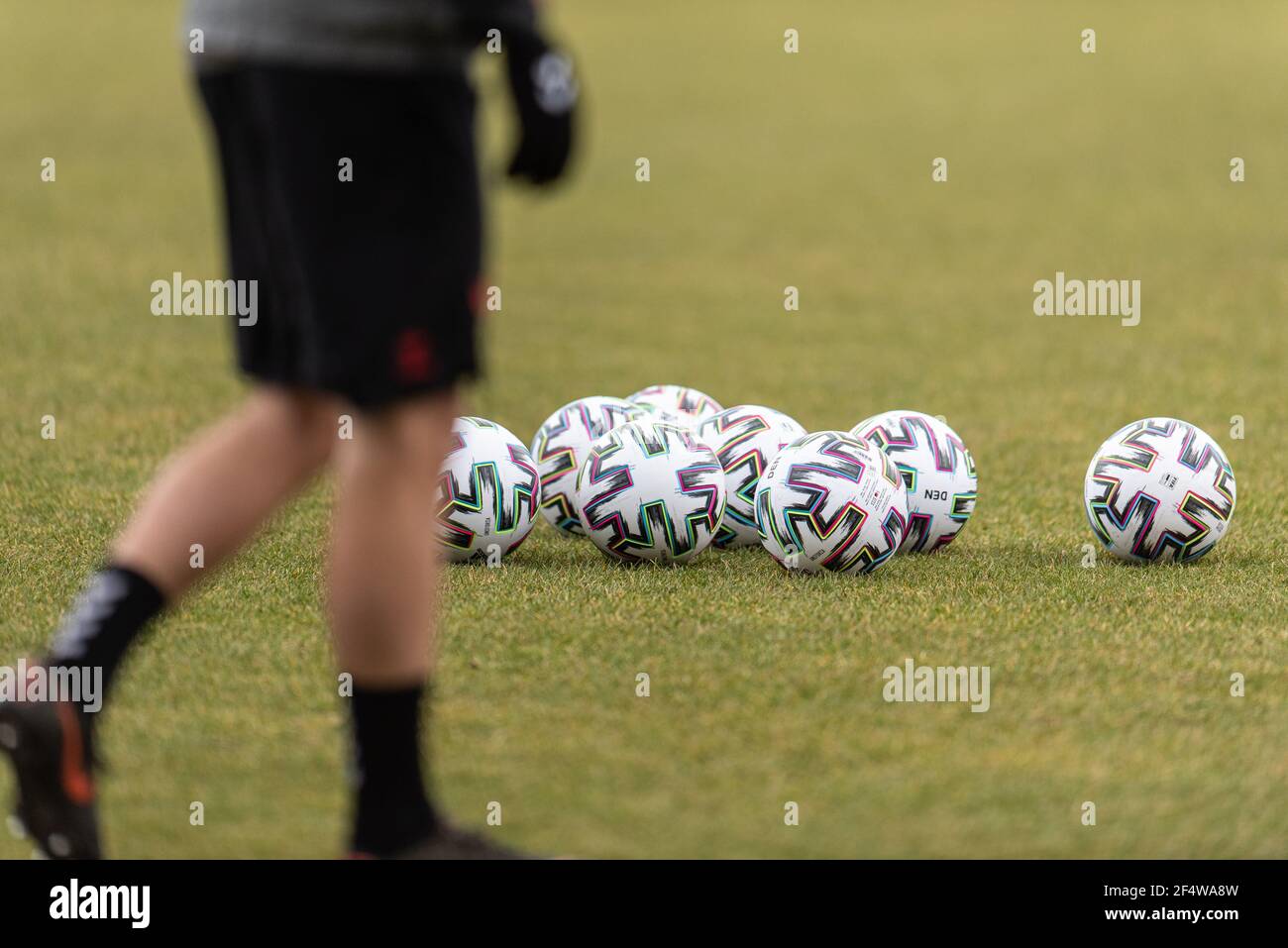 Gladsaxe Denmark 22nd Mar 21 Footballs Seen During A Training Session Before The European Under 21 Championship In Hungary And Slovenia At Gladsaxe Stadium In Gladsaxe Denmark Photo Credit Gonzales Photo Alamy Live News