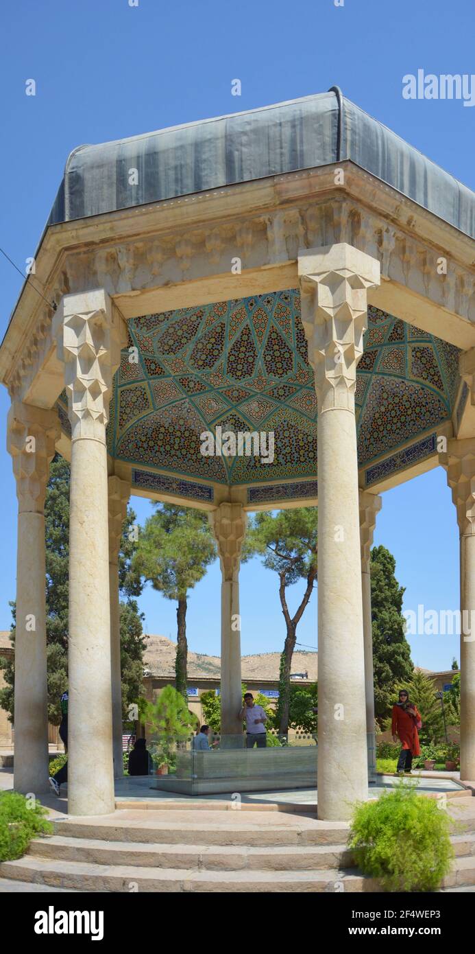 The tomb of the great Persian poet Hafez in Shiraz, Iran. Detail Stock ...