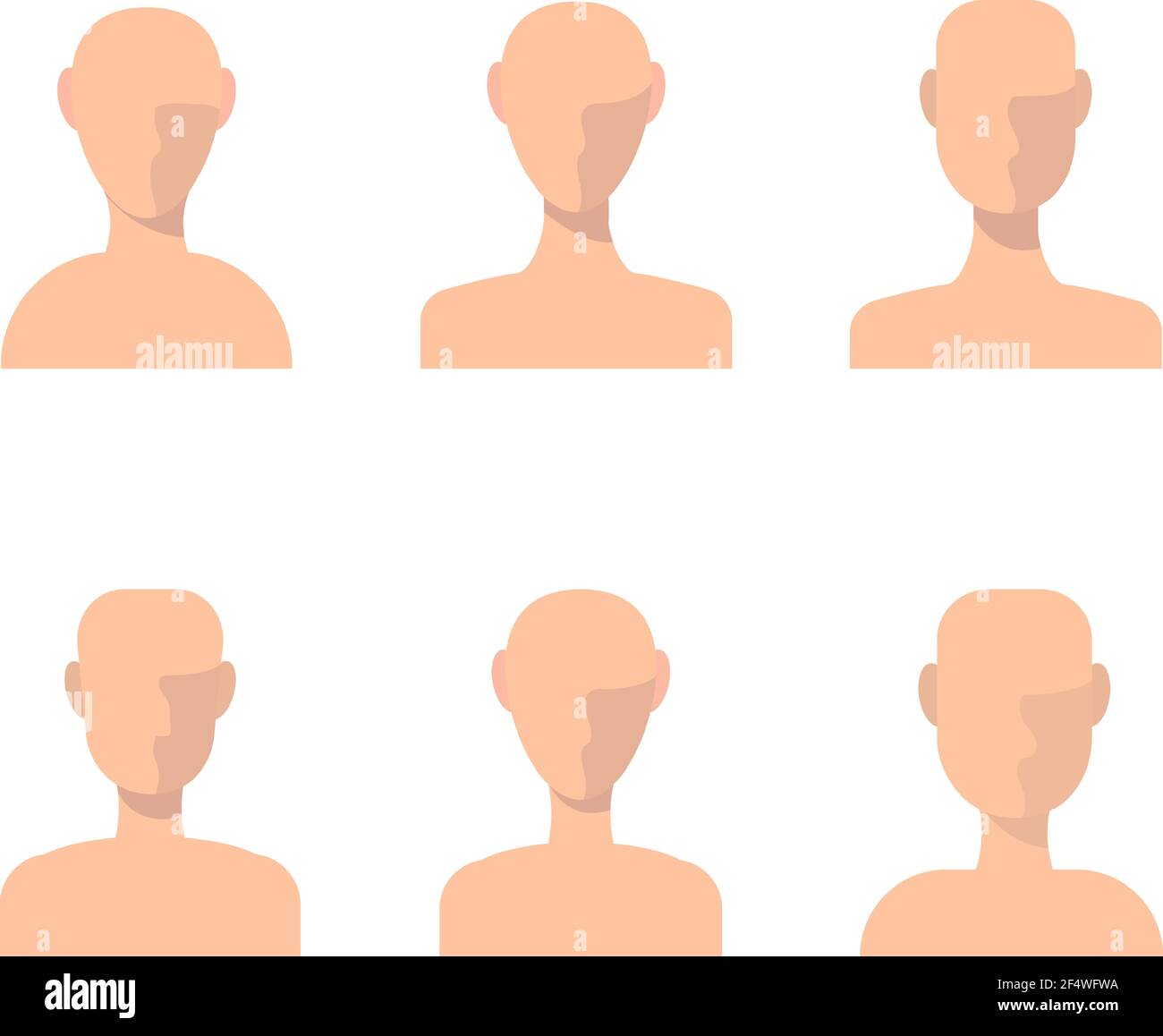 People avatars with face shadow vector set. Profiles for resume and other props. Profile picture icons. Male and female avatars face with shadow Stock Vector