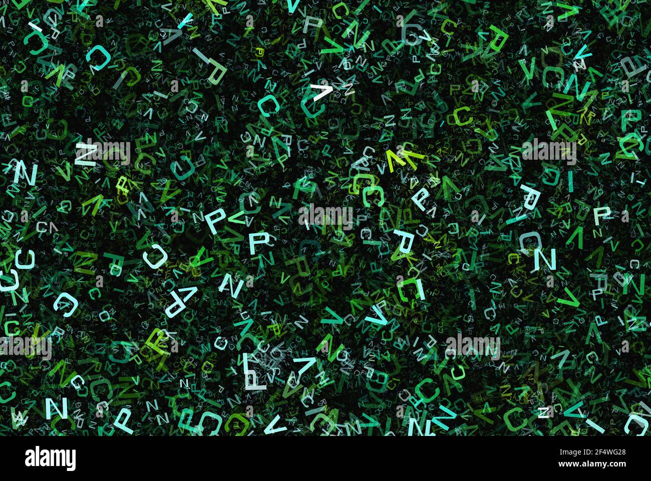 chaotic flying of many abstract alphabet letters Stock Photo - Alamy