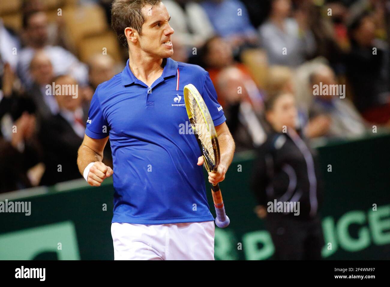 Richard Gadquet during the Tennis Davis Cup 2014 world group 1st round,  France v Australia, day 1 single Richard Gasquet v Nick Kyrgios, on  february 1, 2014 at Vendespace, la Roche sur