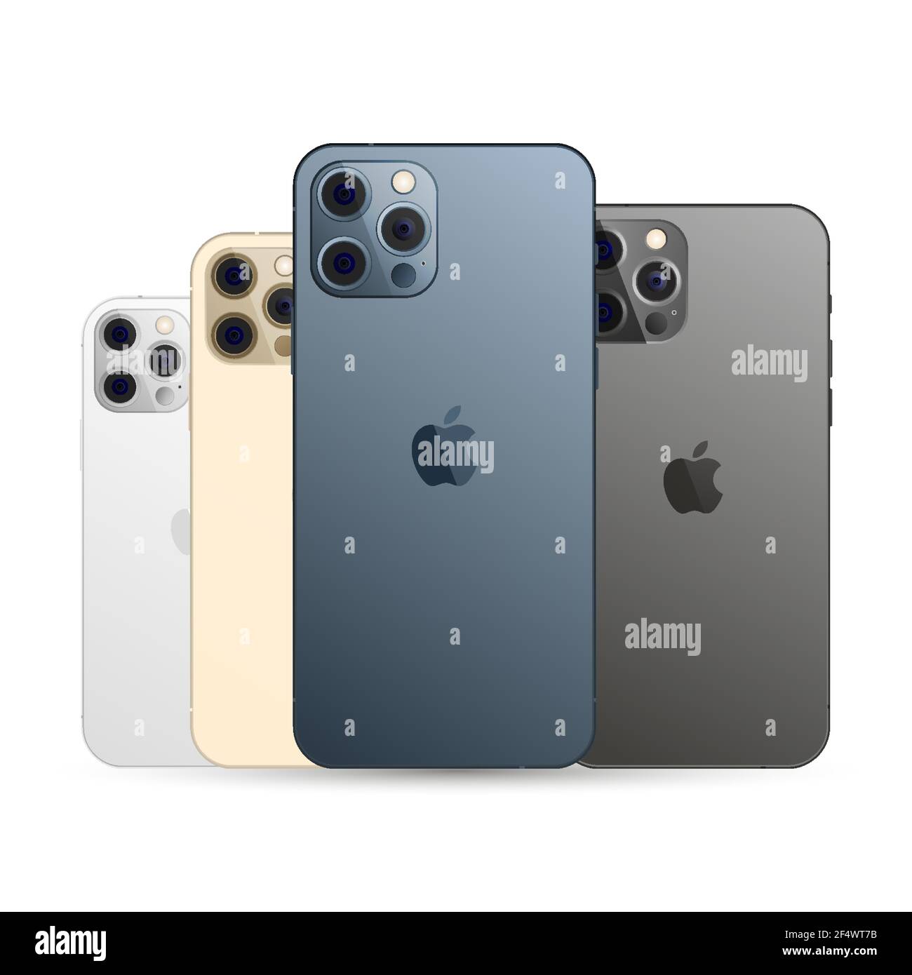 Apple Iphone 12 Pro Max In Four Colors Set Iphone Layout The Back Of The Phone Vector Illustration Isolated On White Background Stock Vector Image Art Alamy