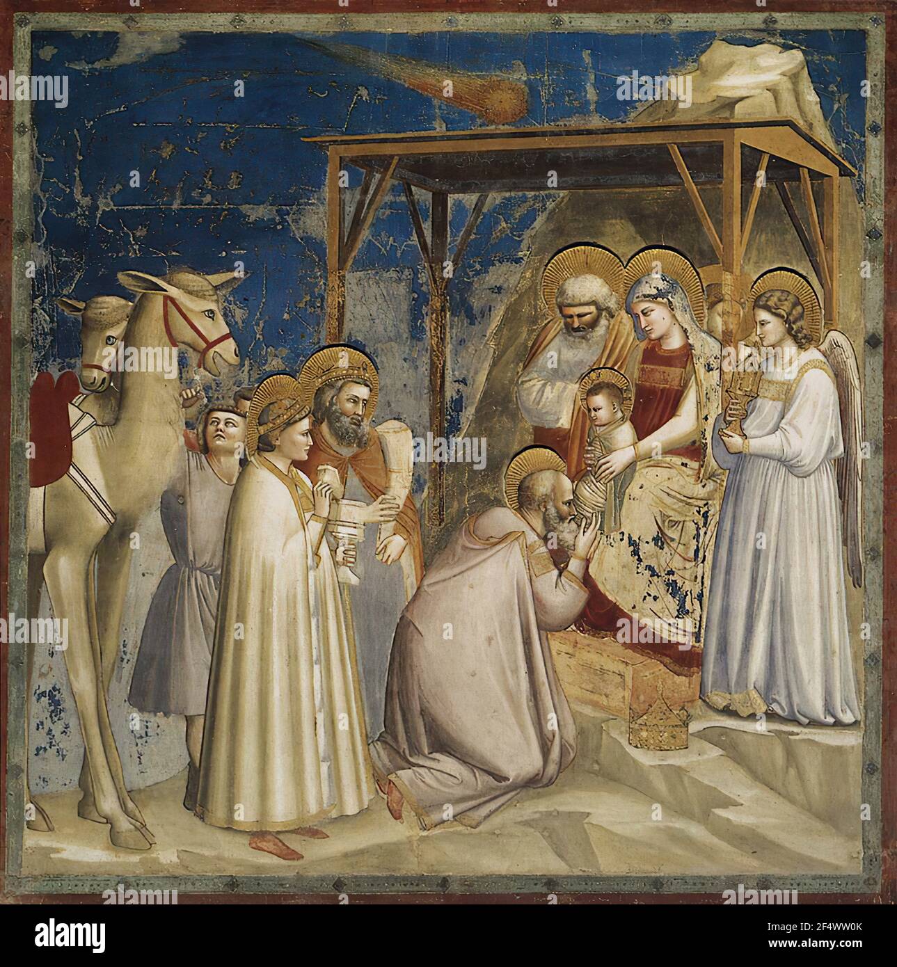 Giotto di Bondone - Adoration Magi 1306 Stock Photo