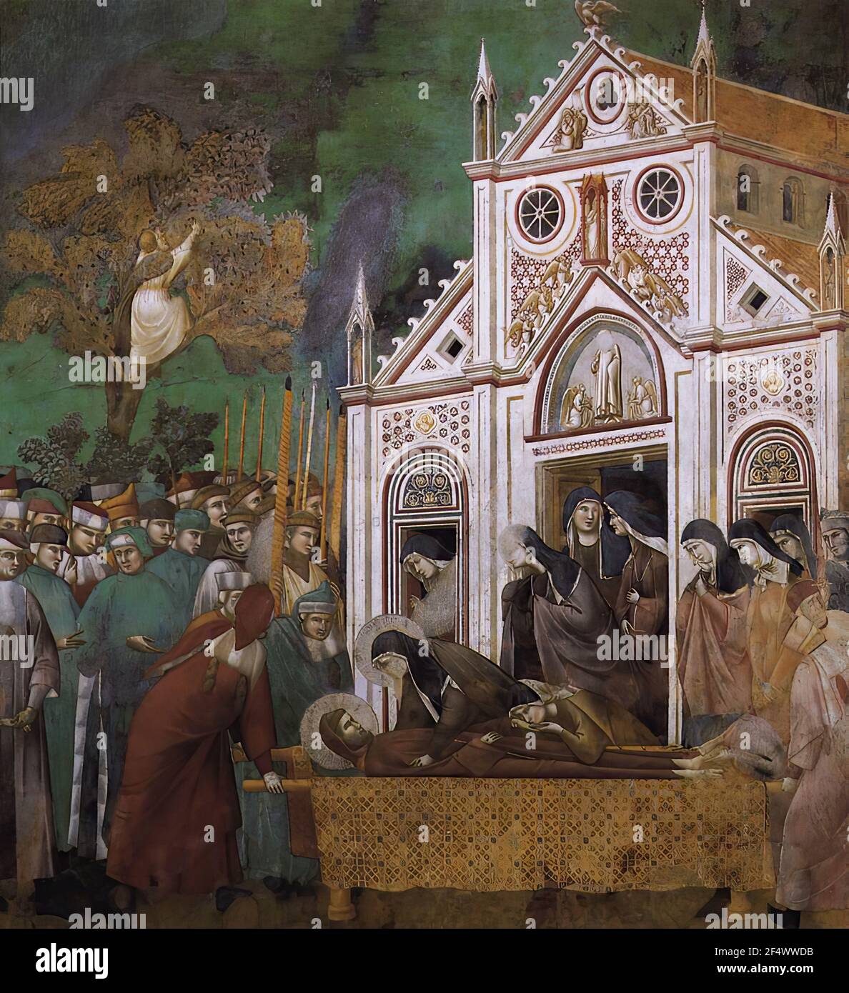 Giotto di Bondone - St Francis Mourned St Clare 1300 Stock Photo