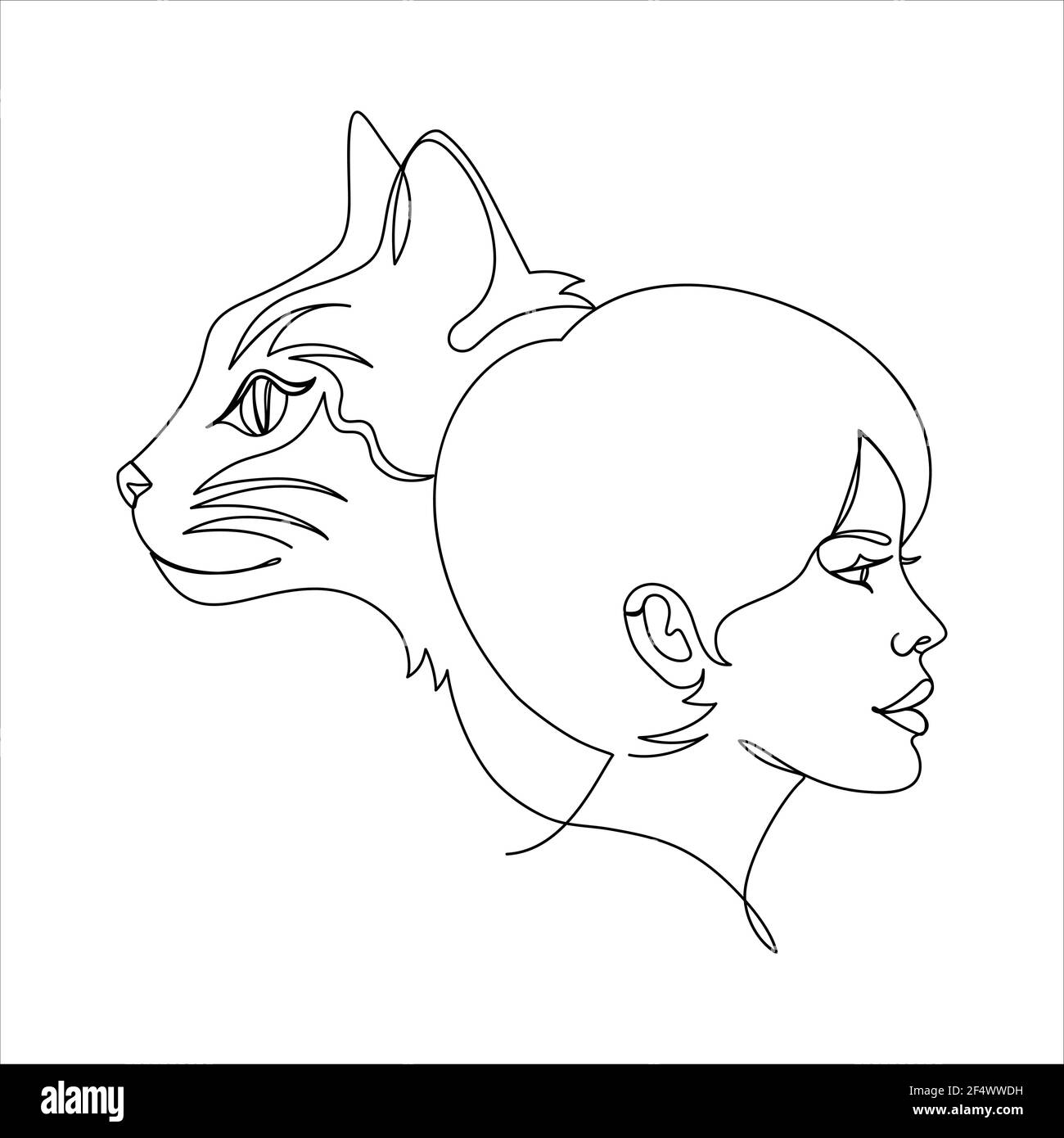 Line art cats Stock Vector Images Alamy