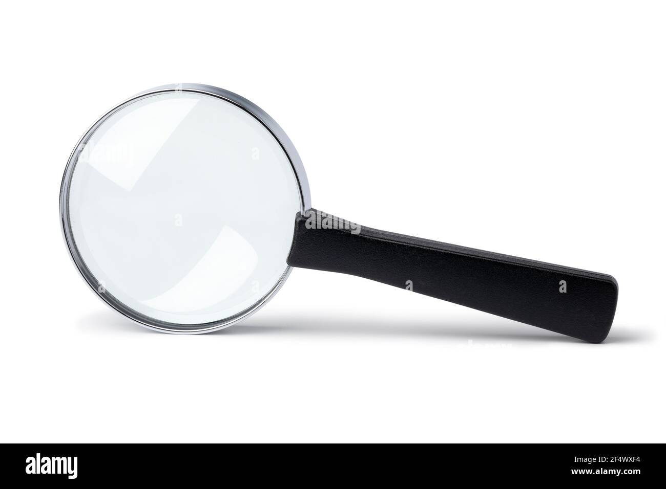 Single magnifying glass isolated on white background Stock Photo