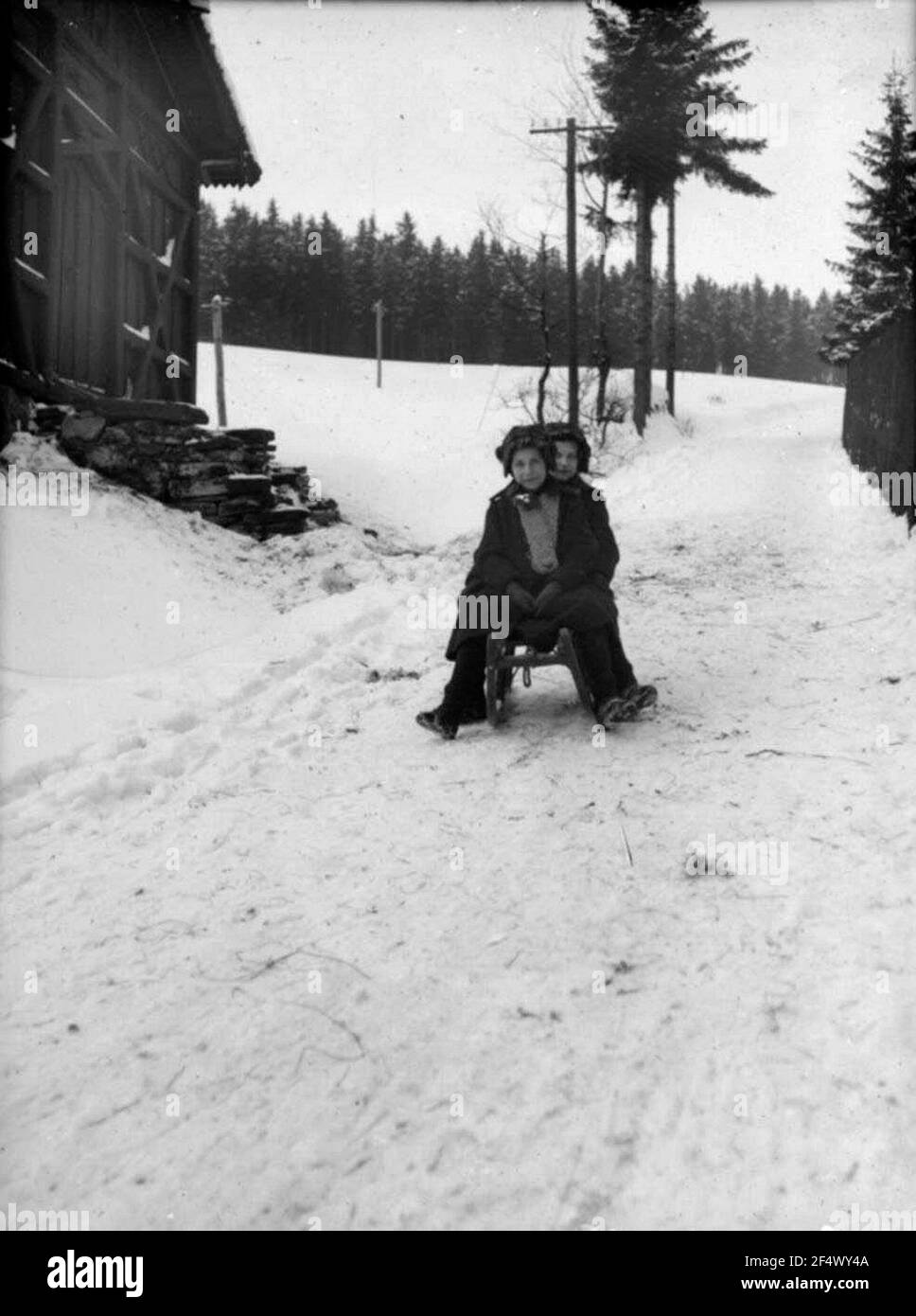 Tobogganing Black and White Stock Photos & Images Alamy
