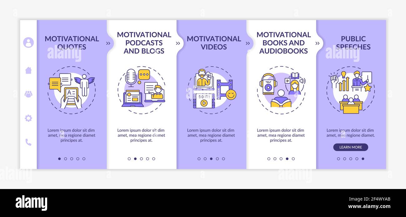 Motivation speeches for audience onboarding vector template Stock Vector