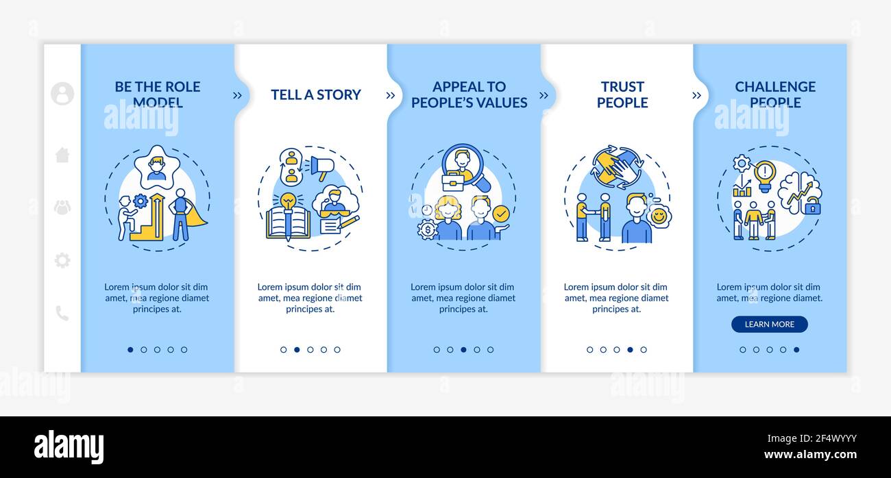 Inspiration speeches for audience onboarding vector template Stock Vector