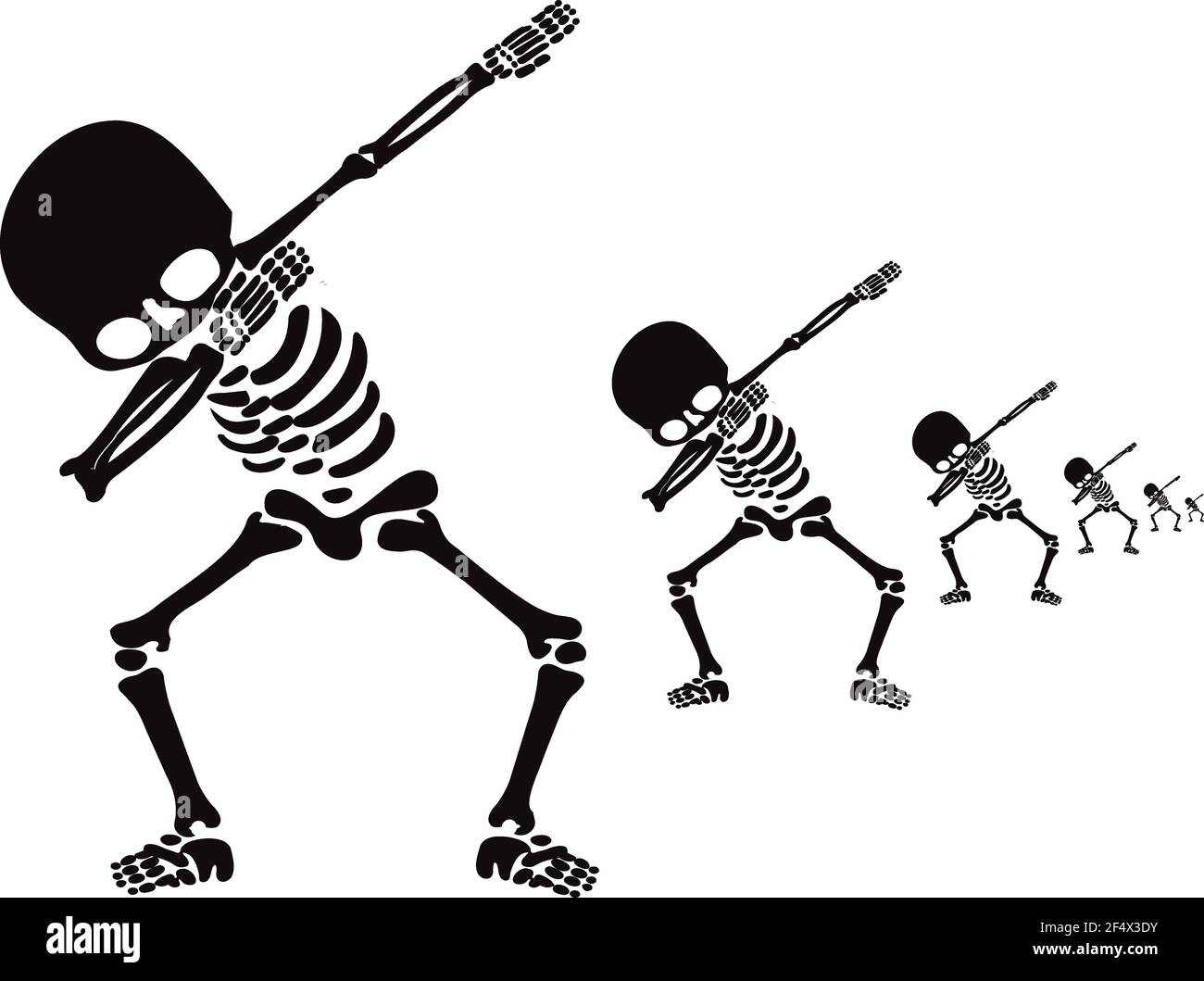 skeleton, skeletons, dab, dabbing, dancer, design, designs, new, latest, fun, funny, gesture, graphic , happy Halloween, Stock Vector