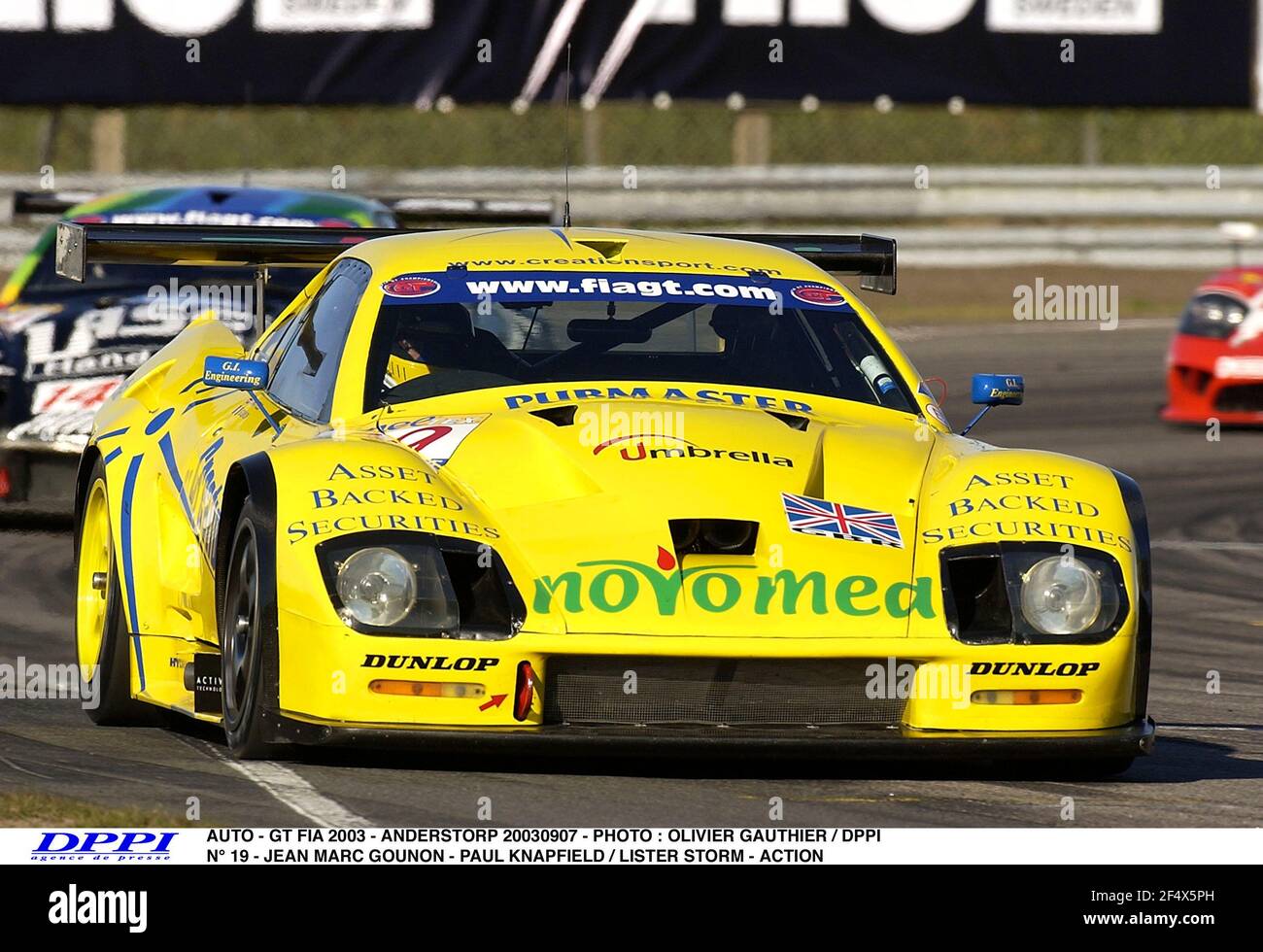AUTO - GT FIA 2003 - ANDERSTORP 20030907 - PHOTO : OLIVIER GAUTHIER / DPPI N° 19 - JEAN MARC GOUNON - PAUL KNAPFIELD / LISTER STORM - ACTION Stock Photo