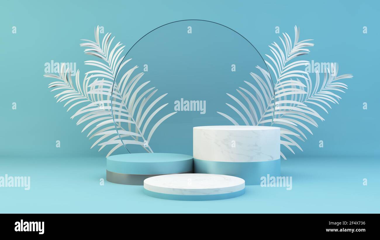 blue product presentation scene 3d rendering Stock Photo - Alamy
