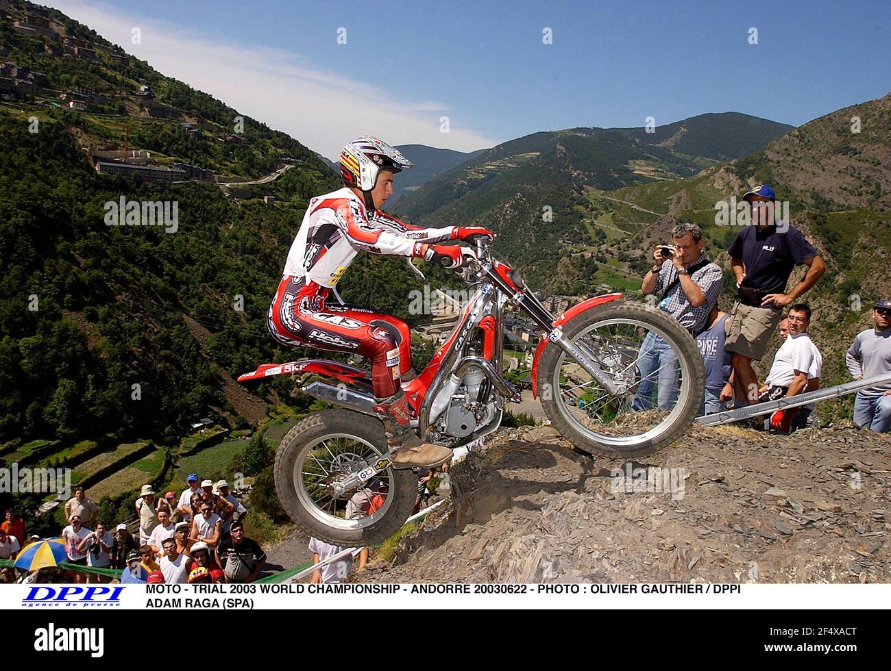 MOTO - TRIAL 2003 WORLD CHAMPIONSHIP - ANDORRE 20030622 - PHOTO : OLIVIER  GAUTHIER / DPPI ADAM RAGA (SPA Stock Photo - Alamy