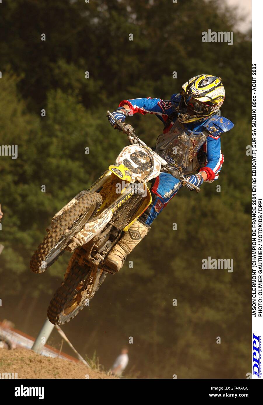 JASON CLERMONT (CHAMPION FRANCE 2004 EN 85 EDUCATIF) SUR SA SUZUKI 85cc -  AOUT 2005 PHOTO: OLIVIER GAUTHIER / MOTOKIDS / DPPI Stock Photo - Alamy