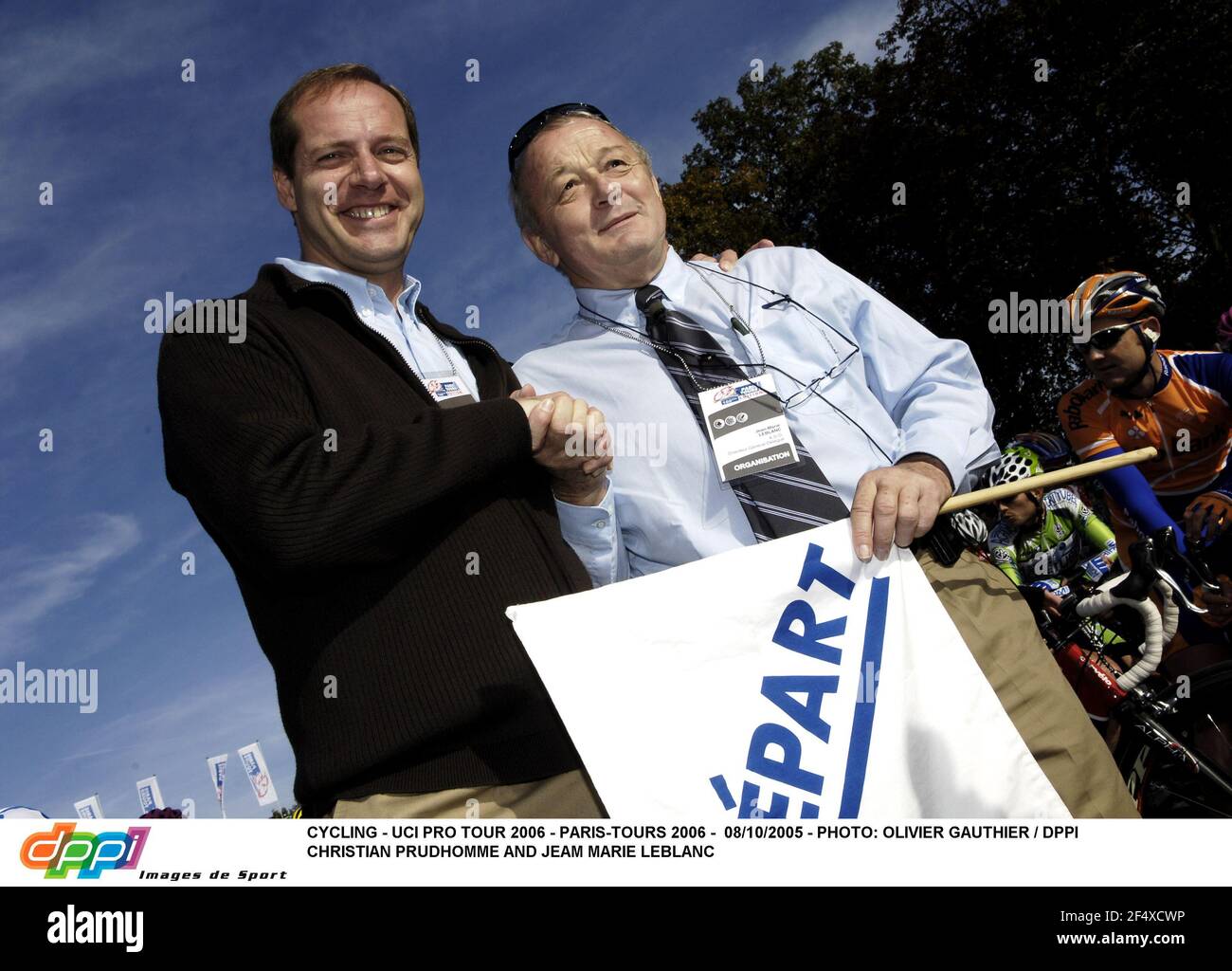 CYCLING - UCI PRO TOUR 2006 - PARIS-TOURS 2006 - 08/10/2005 - PHOTO: OLIVIER GAUTHIER / DPPI CHRISTIAN PRUDHOMME AND JEAM MARIE LEBLANC Stock Photo
