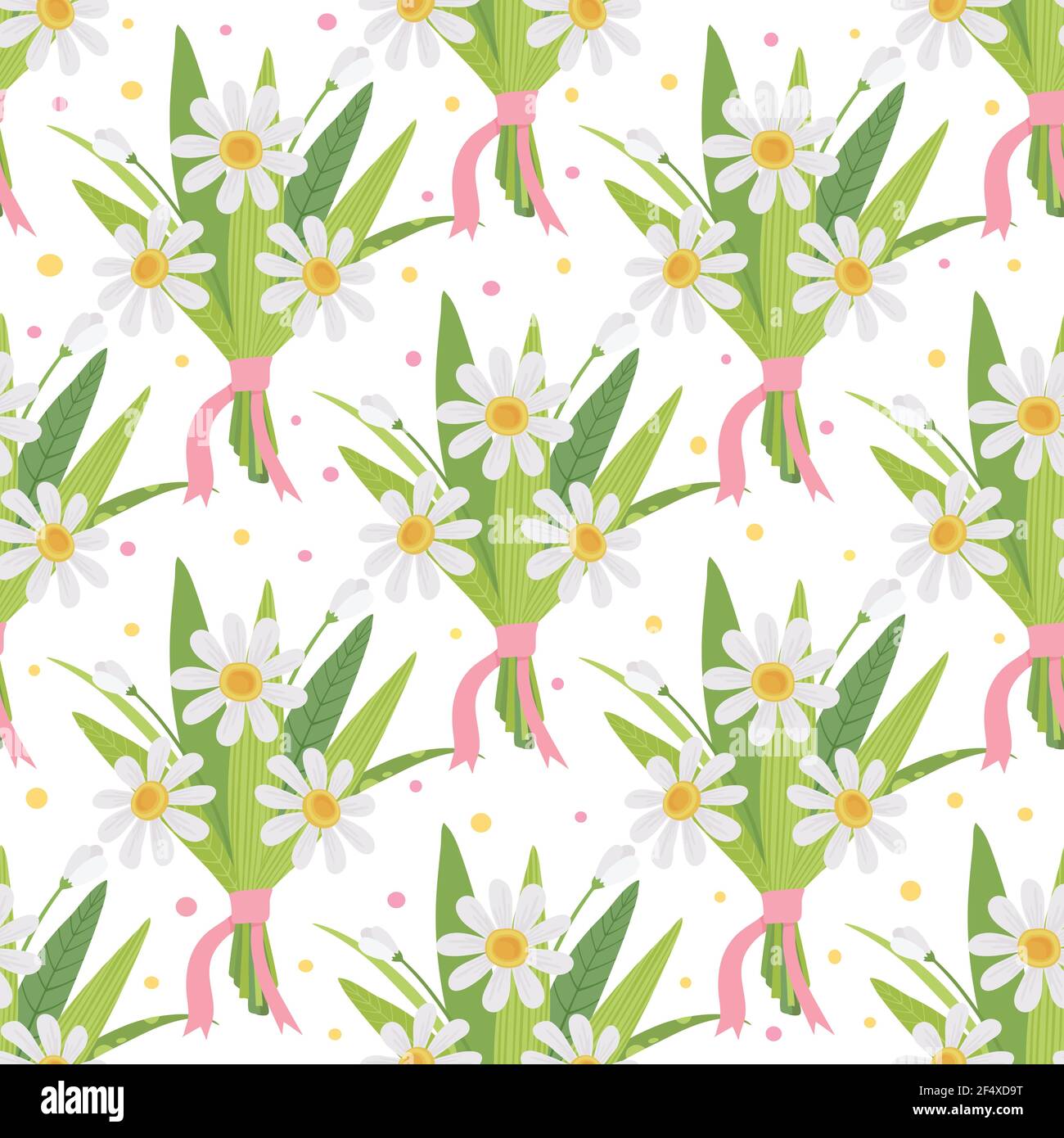 Contemporary floral spring summer pattern, cartoon style Stock Vector ...