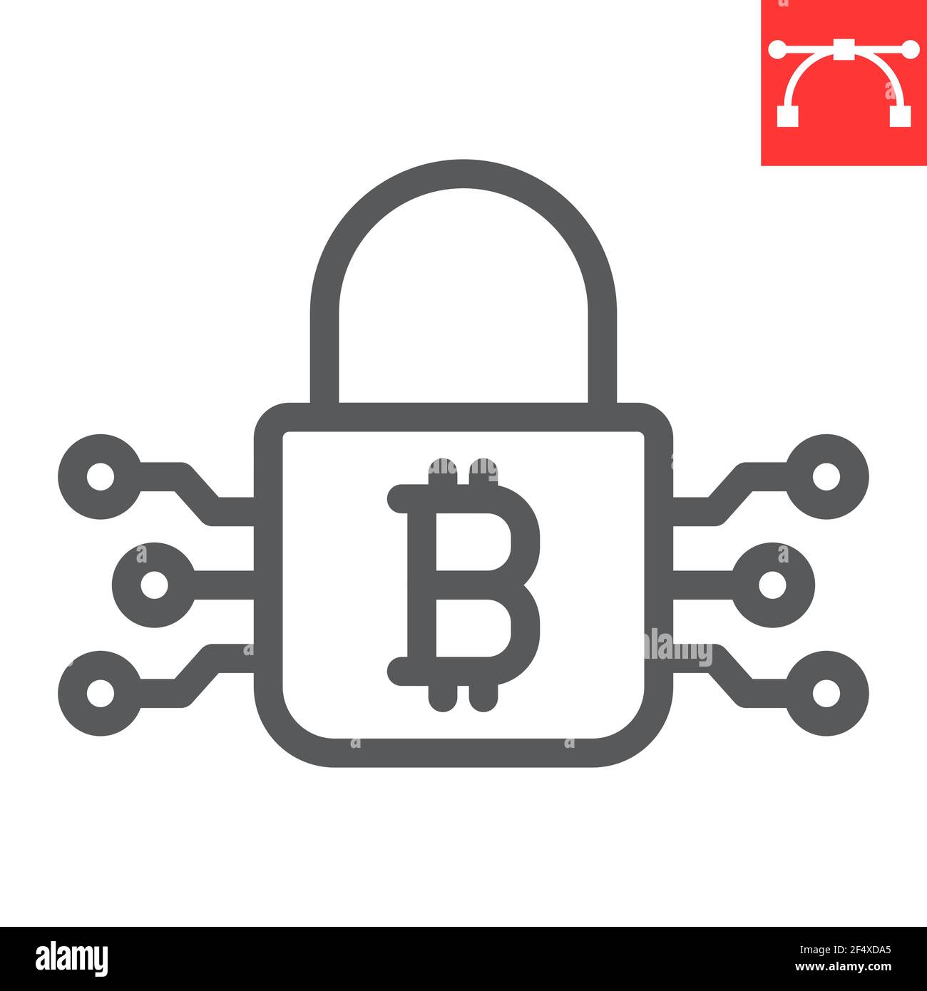 Bitcoin encryption line icon, cryptocurrency and protection, bitcoin  padlock vector icon, vector graphics, editable stroke outline sign, eps 10  Stock Vector Image & Art - Alamy