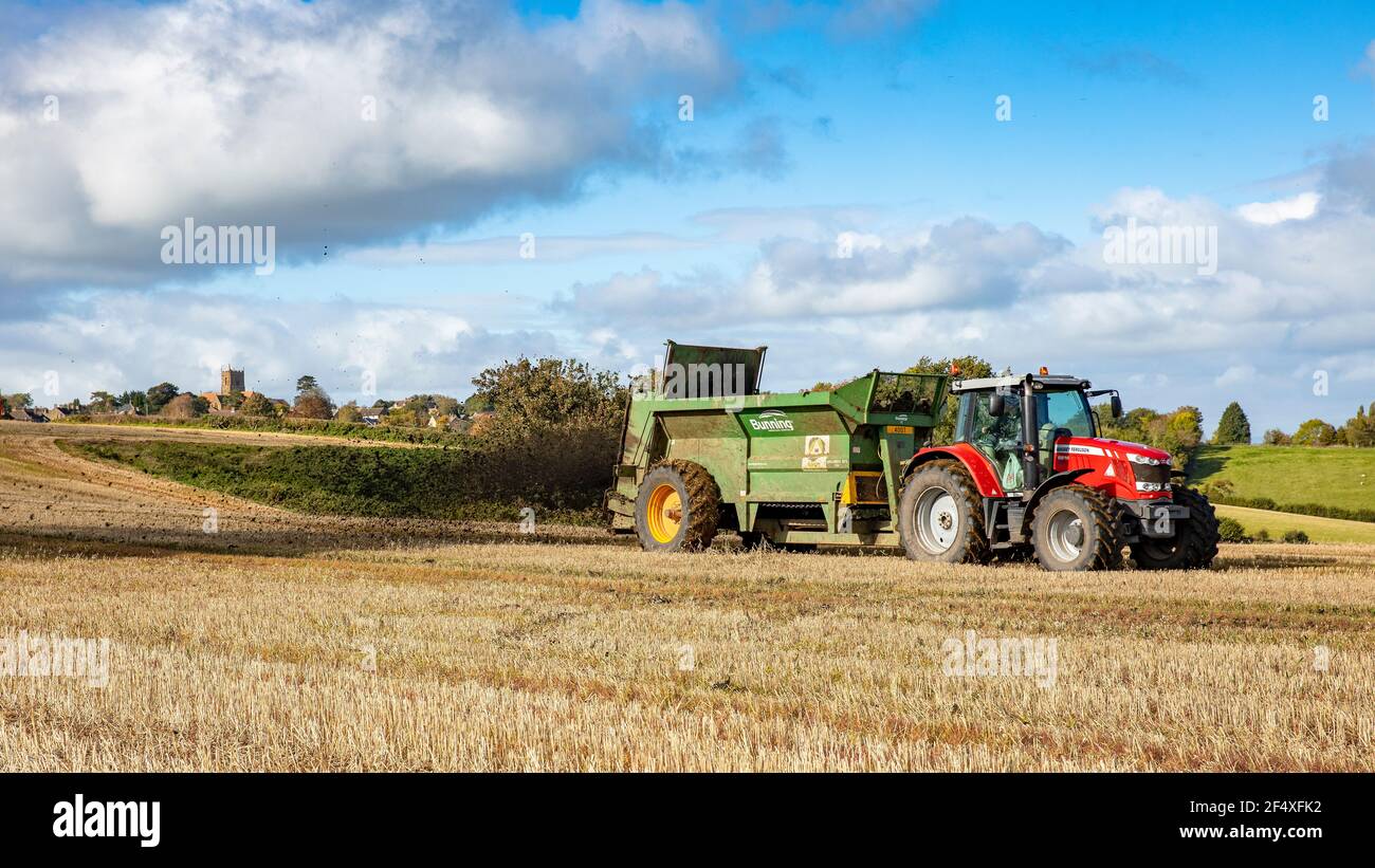 Muck spreading Stock Photo