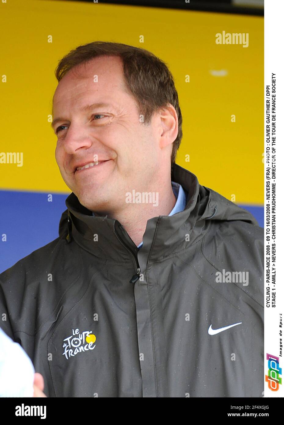 CYCLING - PARIS-NICE 2008 - 09 TO 16/03/2008 - NEVERS (FRA) - PHOTO : OLIVIER GAUTHIER / DPPI STAGE 1 - AMILLY > NEVERS - CHRISTIAN PRUDHOMME - DIRECTOR OF THE TOUR DE FRANCE SOCIETY Stock Photo