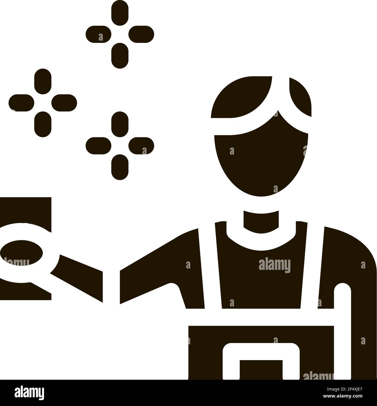 Human Cleaning Icon Vector Glyph Illustration Stock Vector Image & Art ...