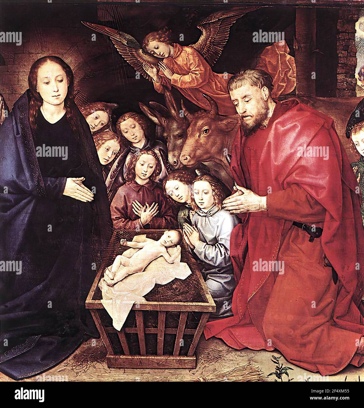Hugo van der Goes - Adoration Shepherds C 1480 Stock Photo