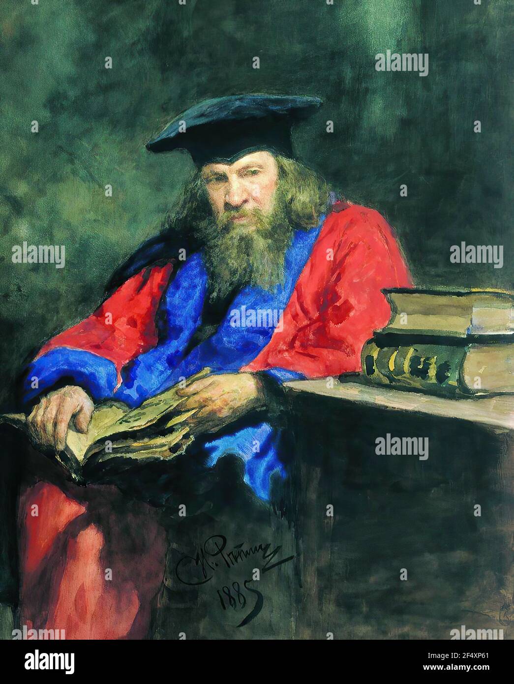 Ilya Repin  - Portrait Dmitry Mendeleev 1885 Stock Photo
