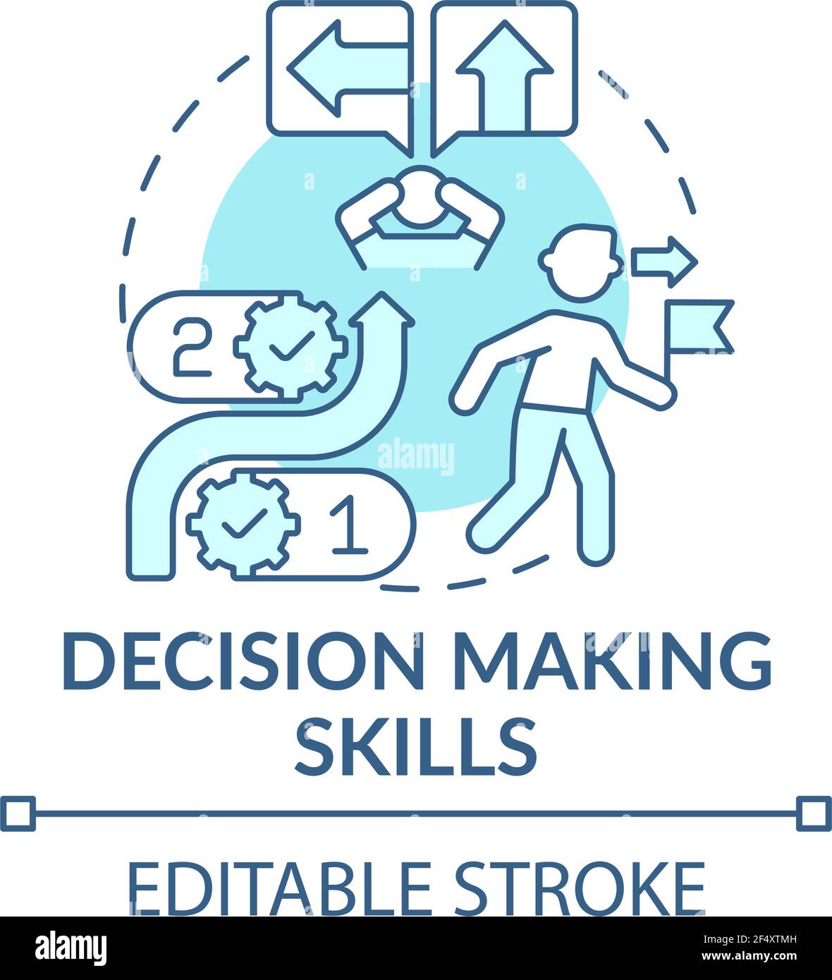 Decision making skills blue concept icon Stock Vector Image & Art - Alamy
