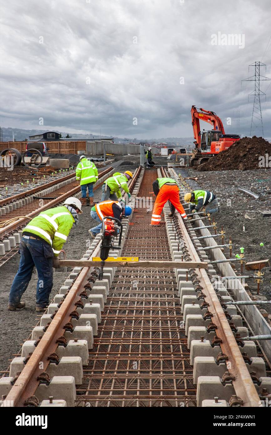 railway construction Stock Photo