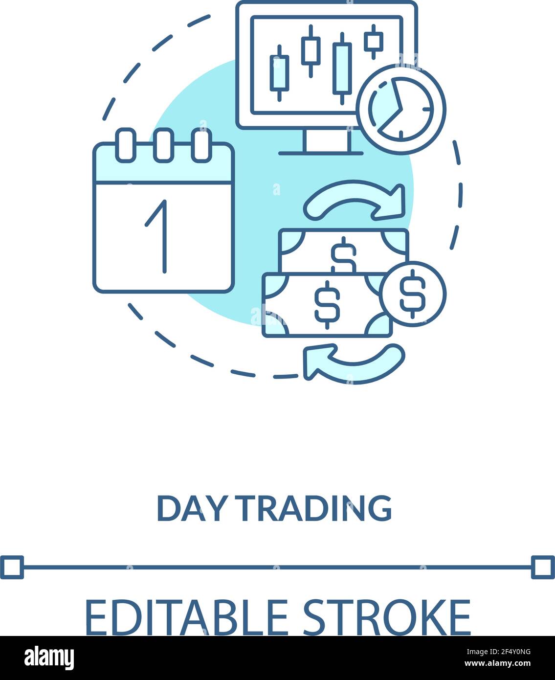 Day trading concept icon Stock Vector