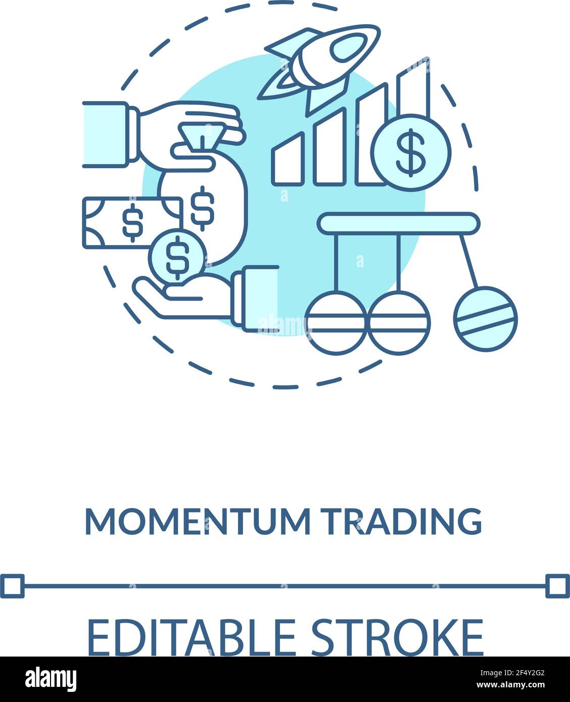 Momentum trading concept icon Stock Vector
