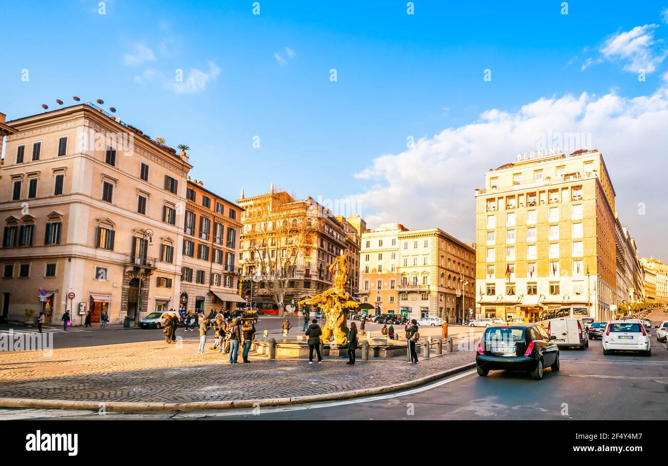 Barberini Square in Rome, Lazio, Italy Stock Photo