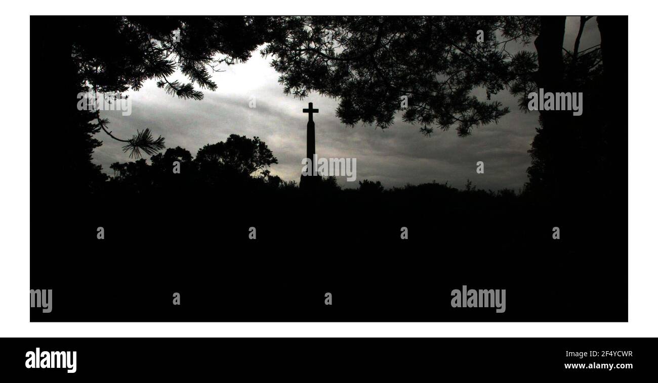 A war memorial on Blackheath common where the Duke of Northumberland wants to install a natural gas platform. Most local residents are against the plans.pic David Sandison 1/7/2005 Stock Photo