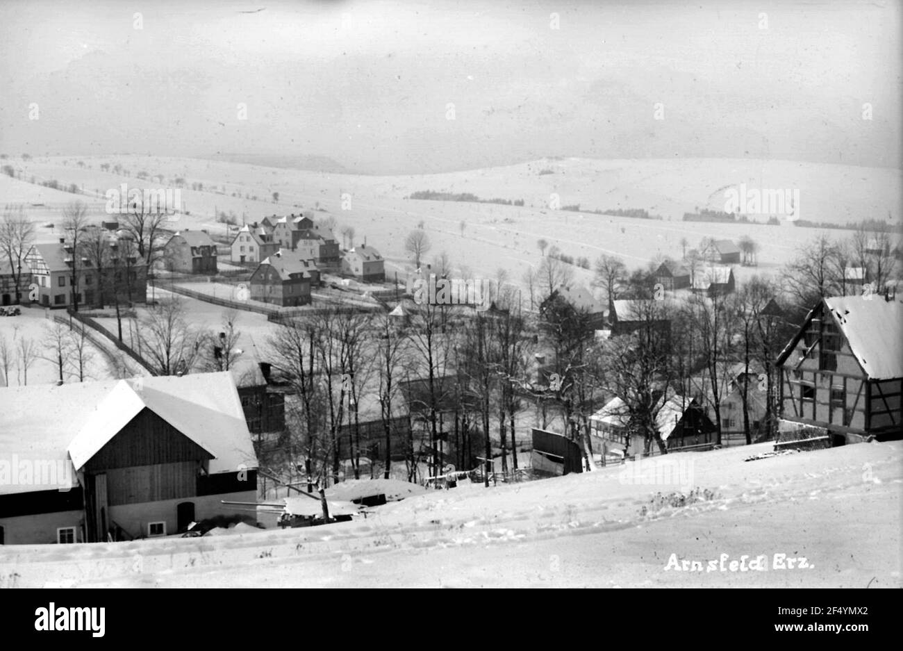 Middle village with settlement Stock Photo Alamy