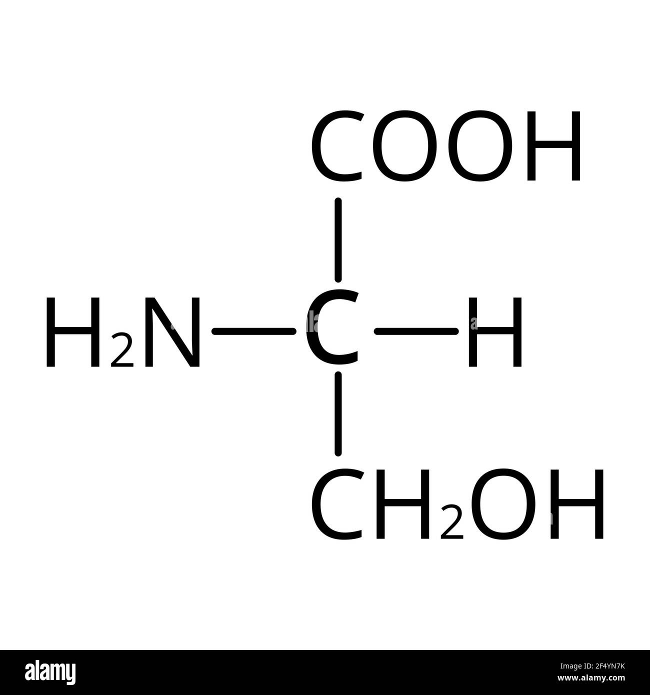 Serine amino acid. Chemical molecular formula Serine amino acid. Vector illustration on isolated background Stock Vector