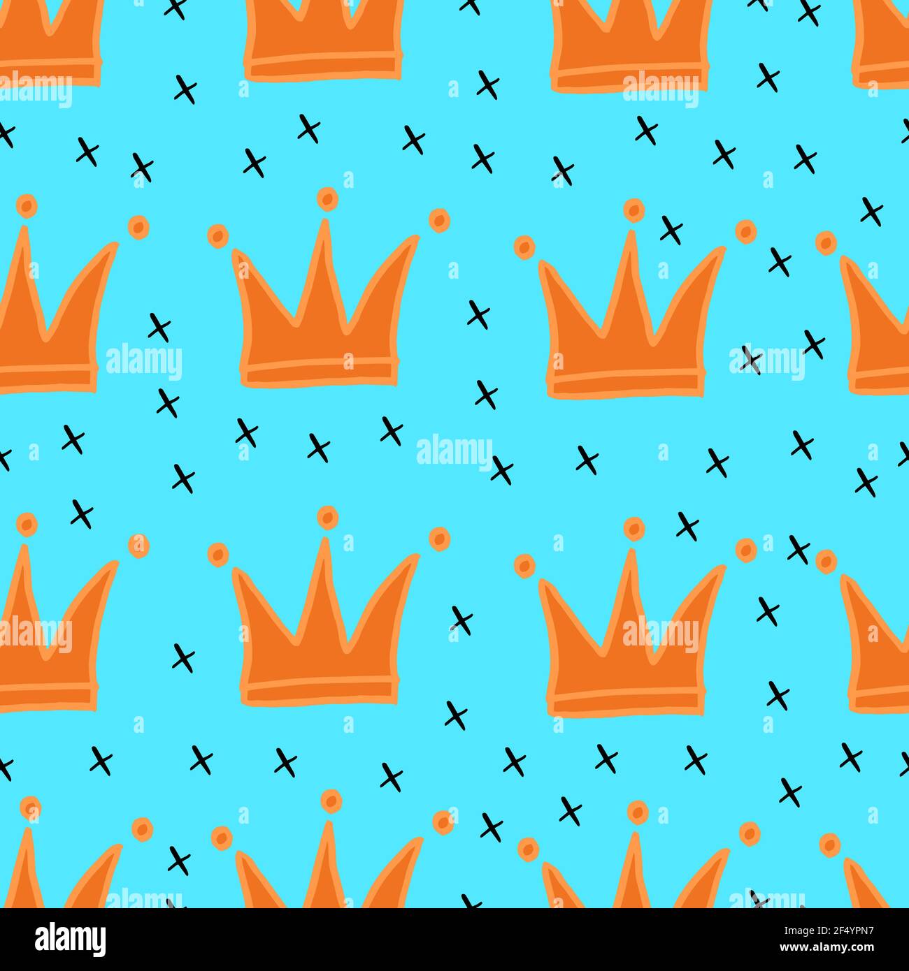 vector crown seamless pattern. For fabric, paper, postcards
