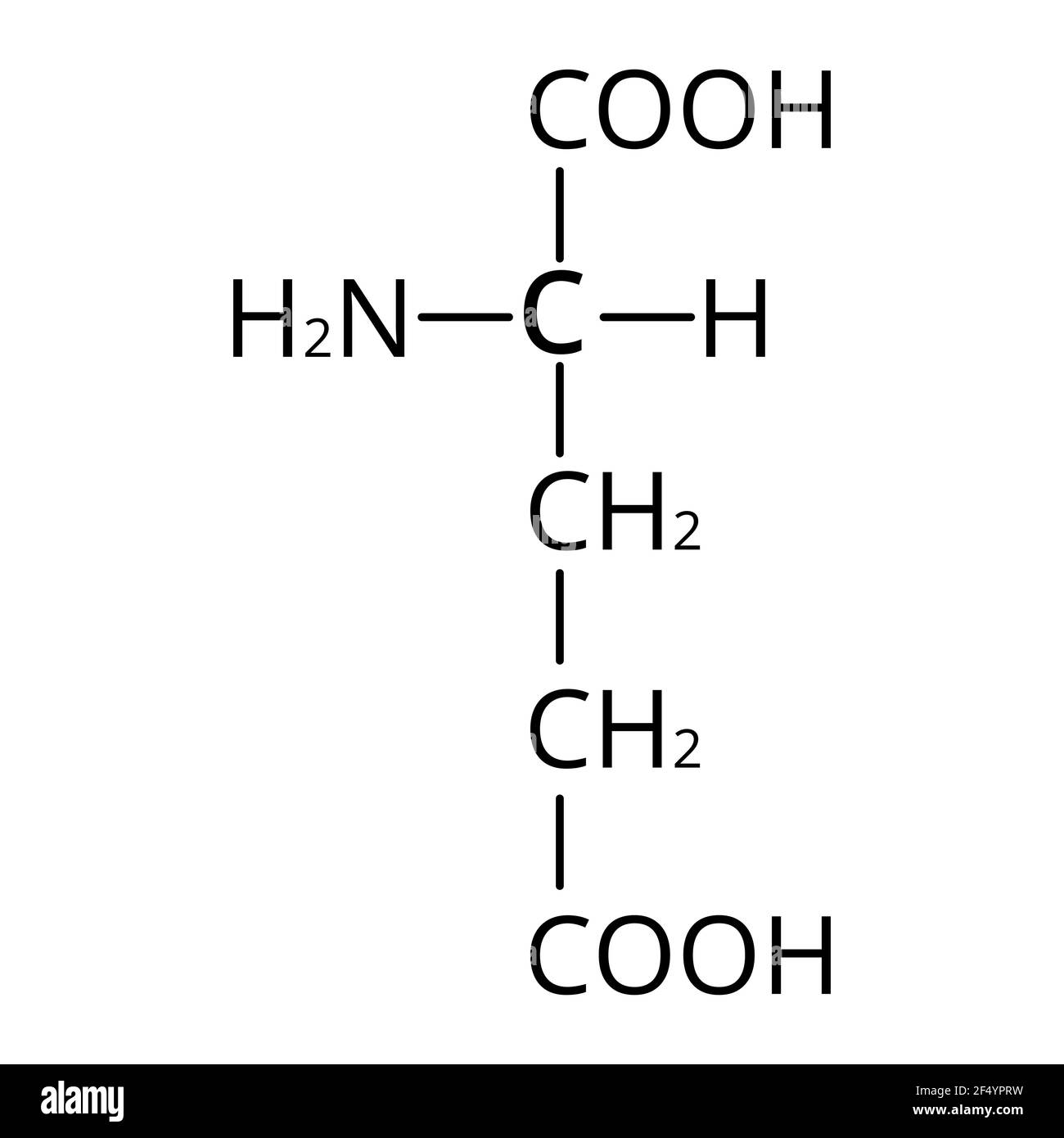 Glutamic acid is an amino acid. Chemical molecular formula glutamic acid amino acid. Vector illustration on isolated background Stock Vector