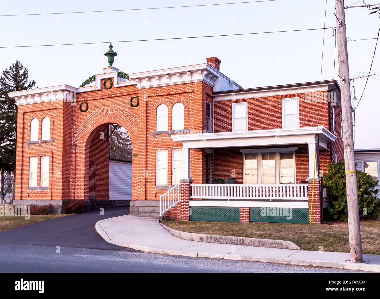 The Evergreen Cemetery Gatehouse on Baltimore street and was built in