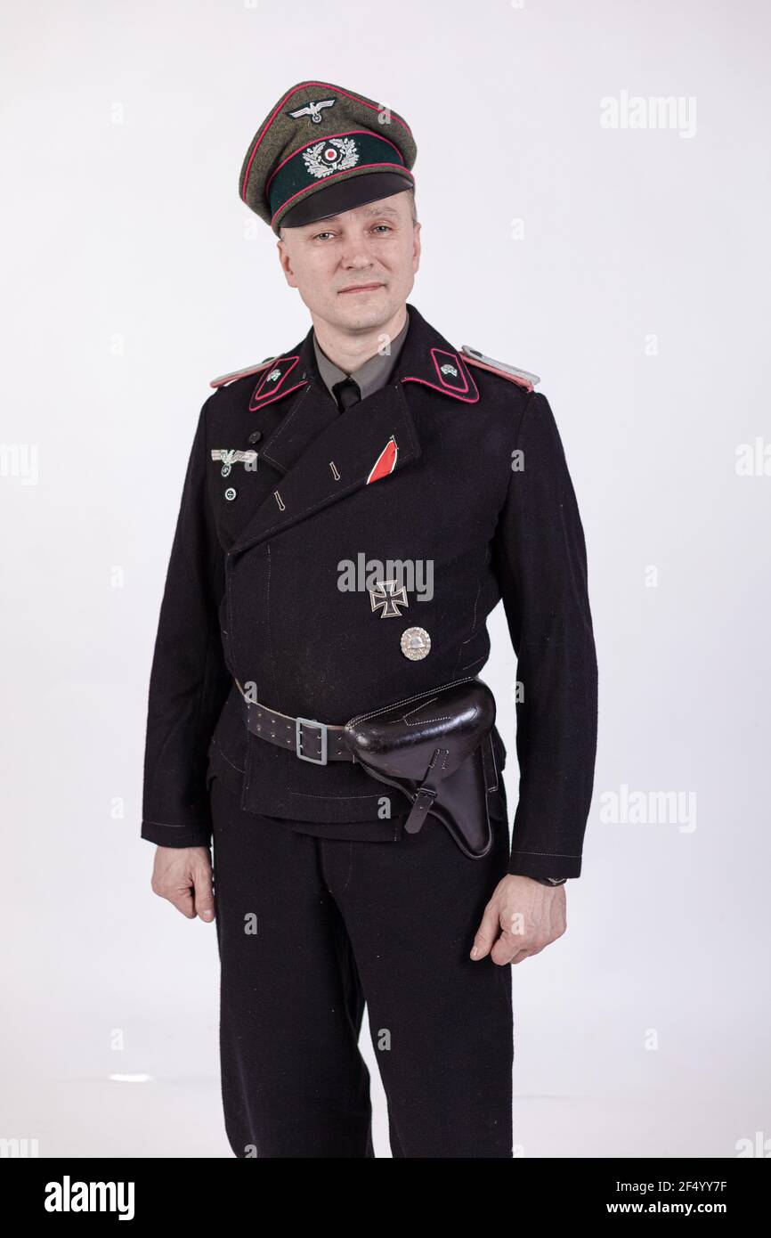 Male actor reenactor in historical military uniform as an officer of the  German Army during World War II Stock Photo - Alamy