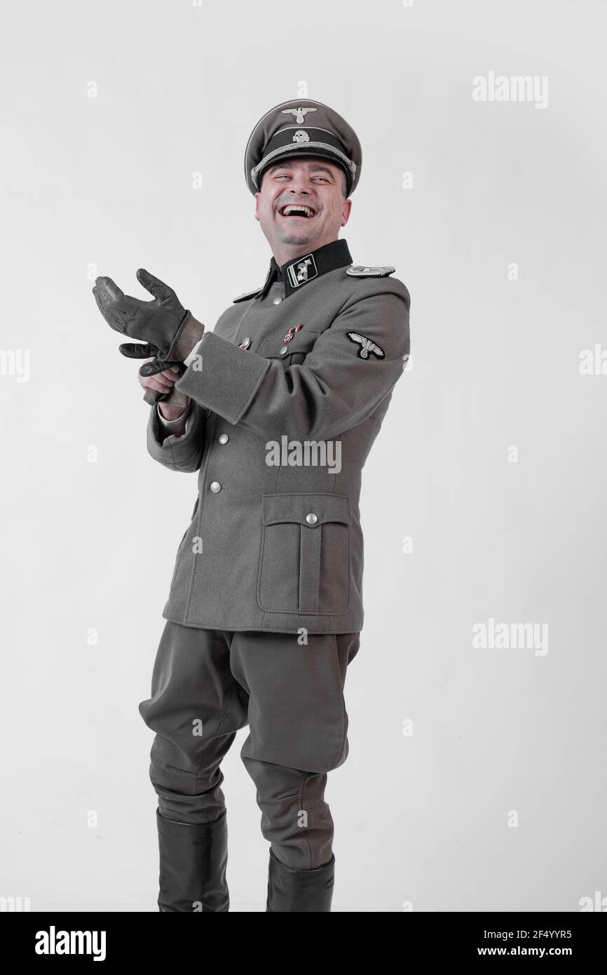 Male actor reenactor in historical military uniform as an officer of the  German Army during World War II Stock Photo - Alamy
