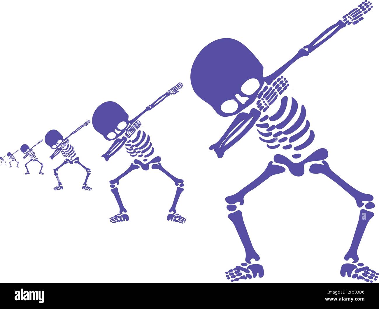 Skeleton dab, A group of skeletons dabbing Stock Vector