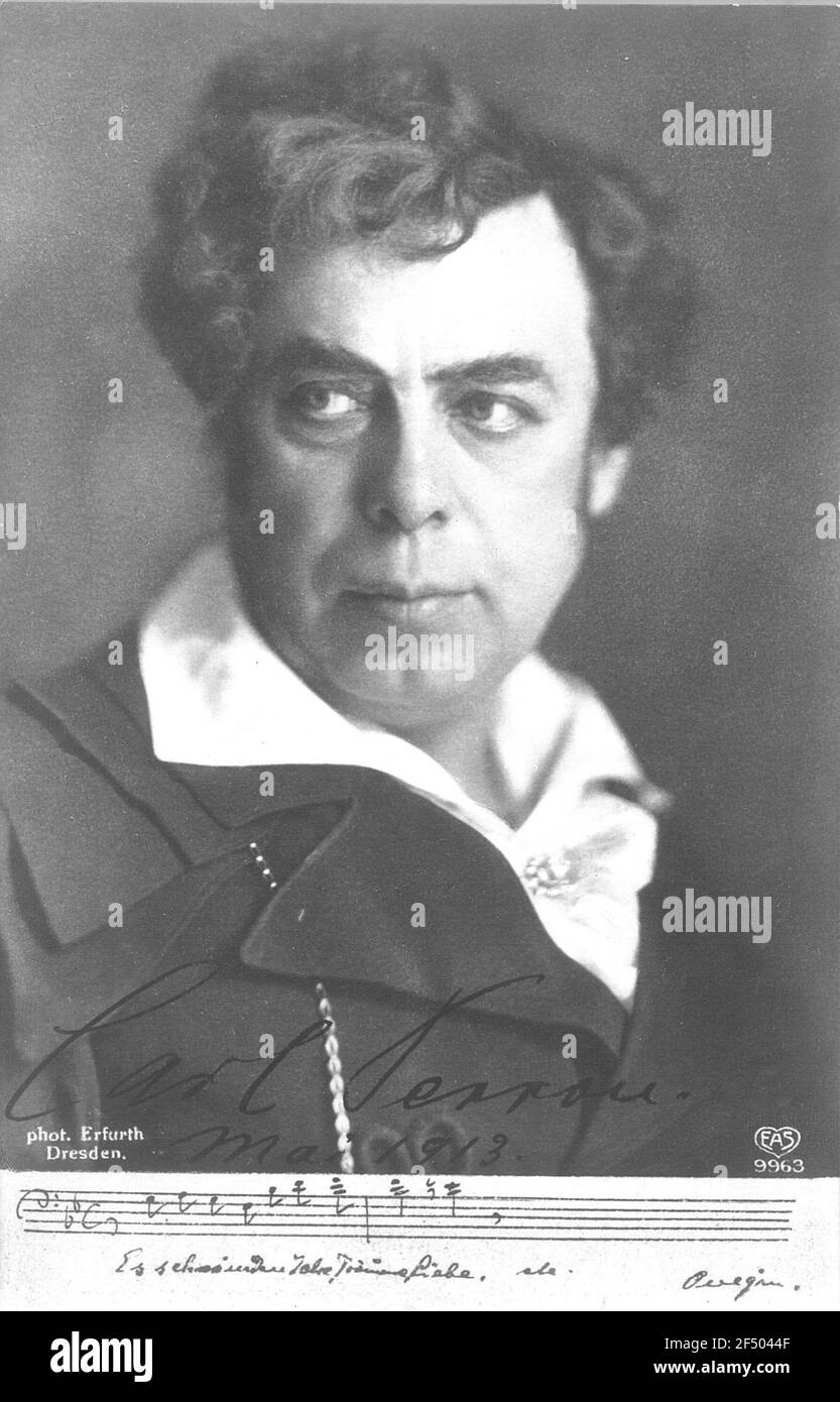 Carl Perron as Eugen Onegin in the eponymous opera of Pjotr Tchaikovski. Photography (World postcard with autograph) by Hugo Erfurth. Dresden, says May 1913 Stock Photo