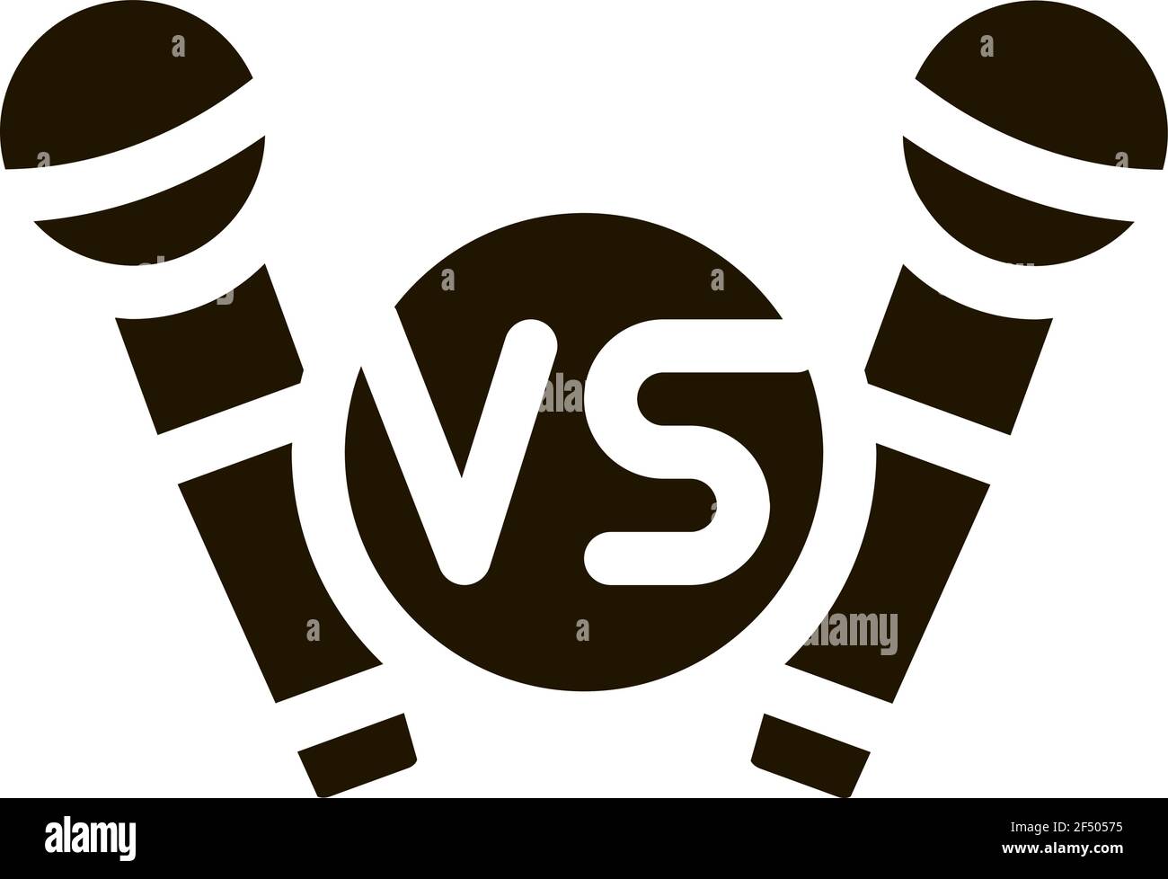 Karaoke Battle Icon Vector Glyph Illustration Stock Vector