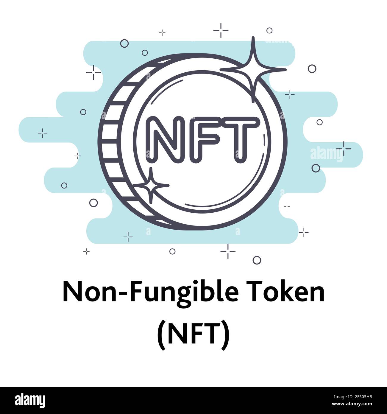 NFT outline coin Stock Vector