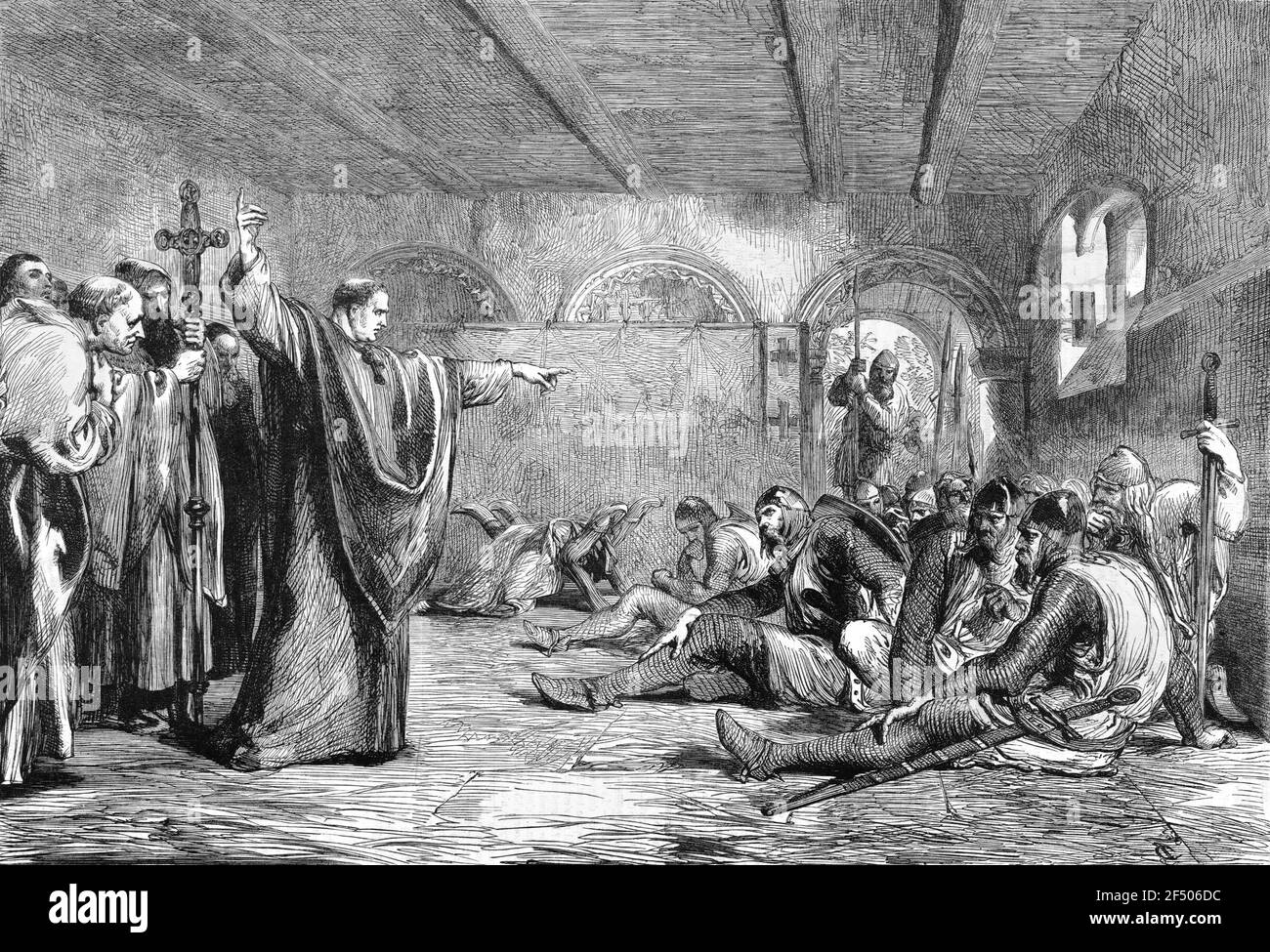 Thomas Becket.  An 1862 print entitled 'The conspirators in the private apartments of Thomas à Becket shortly before his murder'. Saint Thomas Becket  (1119/1120-1170) was Archbishop  of Canterbury when murdered by followers of King Henry II of England in 1170 Stock Photo