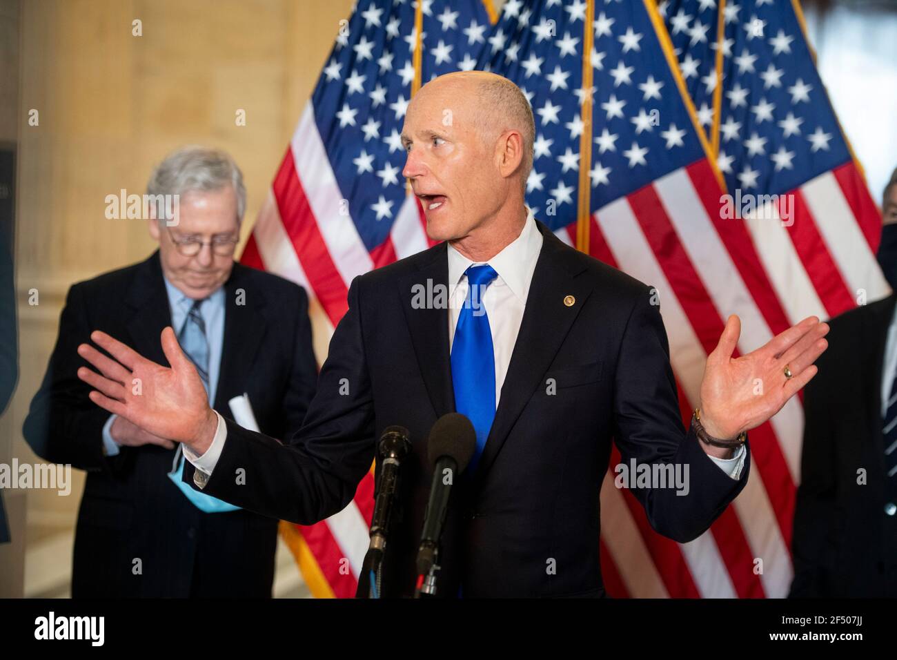 United States Senator Rick Scott (Republican of Florida) offers remarks ...