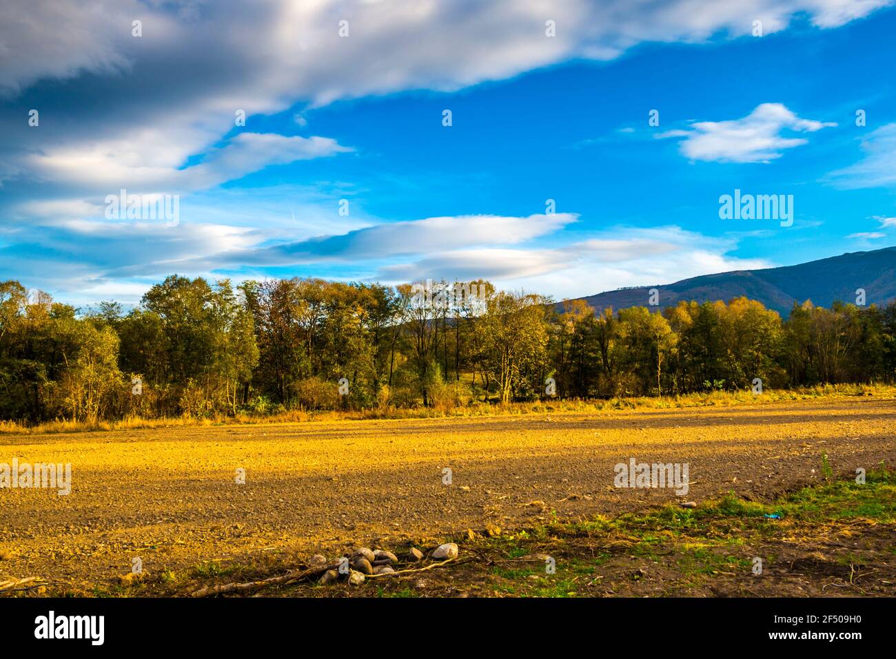 Landscape in the fall season Stock Photo