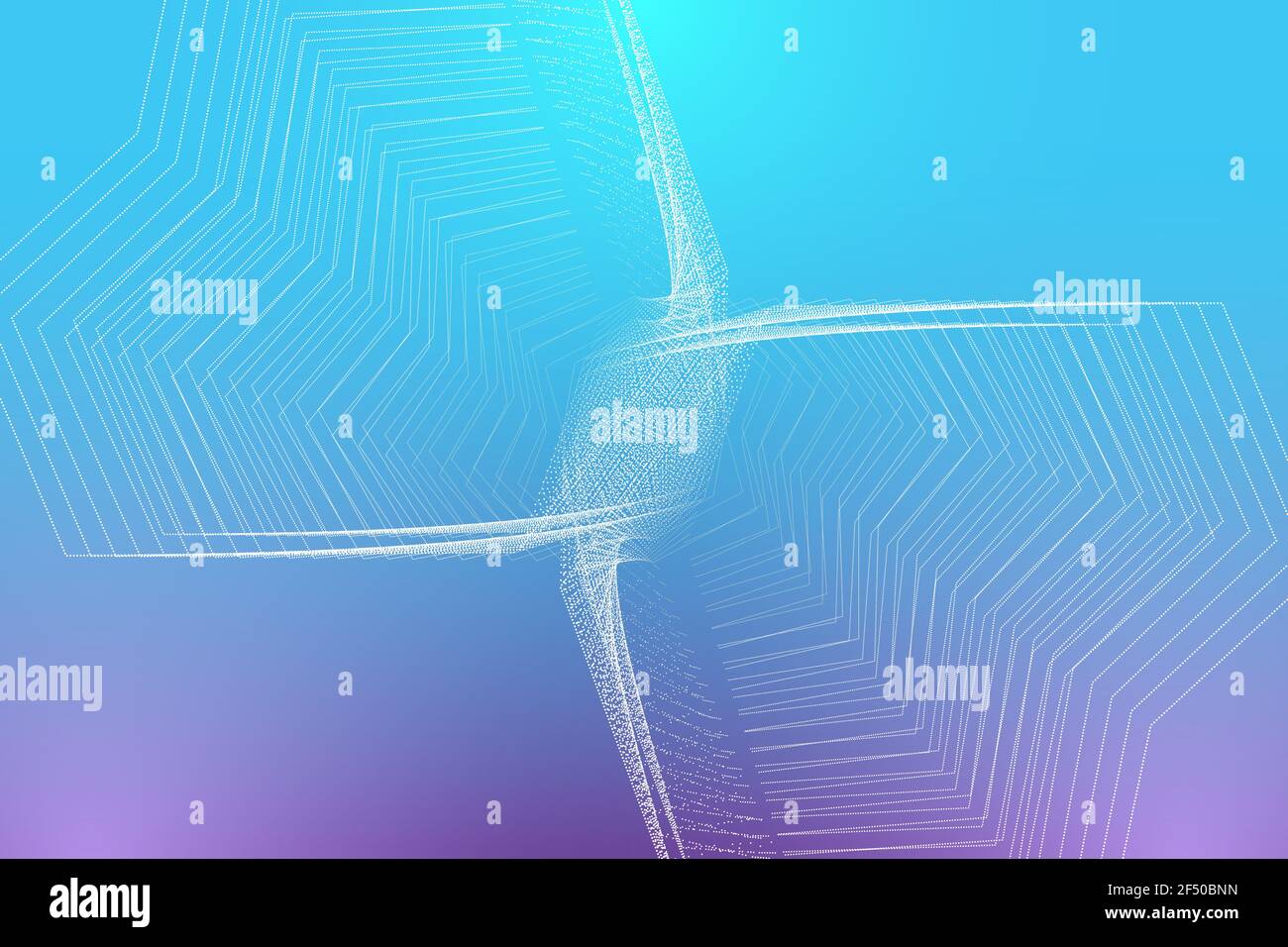 Quantum computer technology concept. Deep learning artificial intelligence. Big data algorithms visualization for business, science, technology. Waves Stock Photo