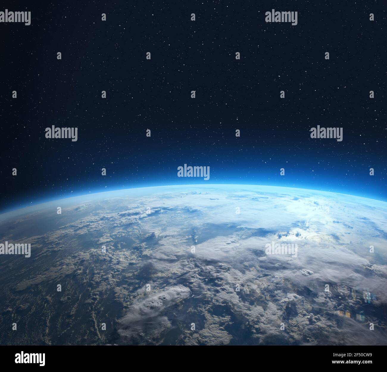 Blue Earth in the space. View of planet Earth from space. Elements of ...