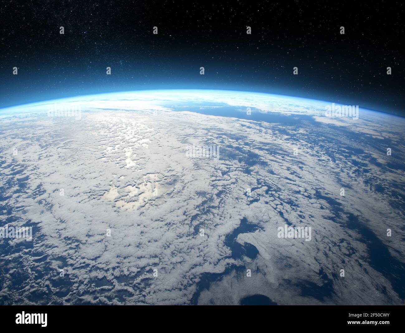 Earth in the space. View of planet Earth from space. Elements of this image furnished by NASA. Stock Photo